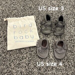Bird rock baby Camo and Gray baby Moccasins